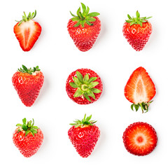 Strawberry spring fruits set