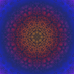 Round gradient hand drawn mandala