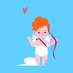 Angel cupid with bow and no arrows