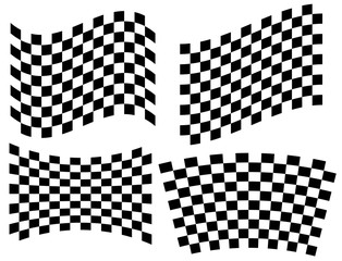 Checkered (chequered) flag illustration set