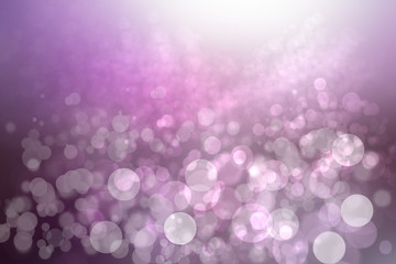 Abstract gradient purple pink background texture with blurred bokeh circles and lights. Space for design. Beautiful backdrop.