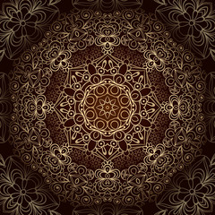 Round gradient hand drawn mandala