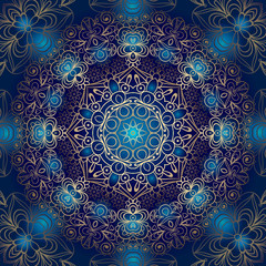 Round gradient hand drawn mandala