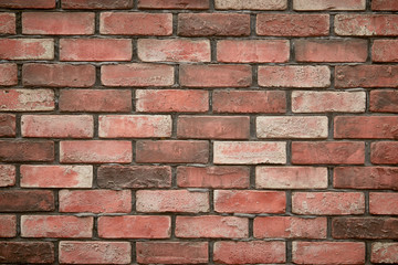 Natural red bricks wall masonry