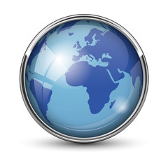 globe on white background
