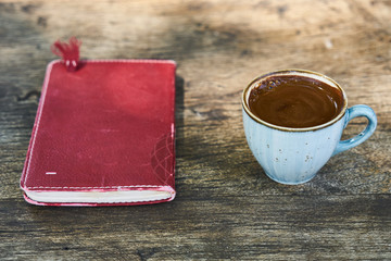 Dark Turkish coffee on the table