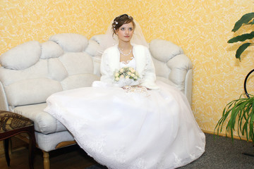  Young bride in a wedding dress