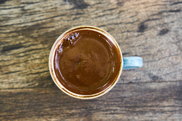 Delicious Turkish coffee on the table