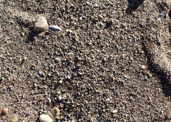 A close view of the sand surface texture.