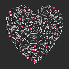 Tea time menu card
