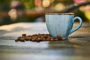 Dark Turkish coffee on the table