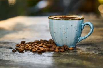 Dark Turkish coffee on the table