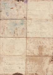 Fototapeta premium Texture old paper with traces of scuffs and stains.