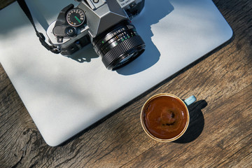Dark Turkish coffee on the table
