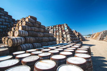 whiskey barrel stack