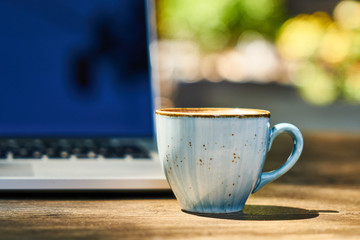Dark Turkish coffee on the table