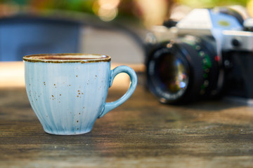 Dark Turkish coffee on the table