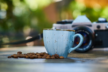 Dark Turkish coffee on the table