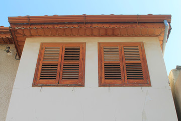 Old house wall with two windows