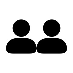 Client icon vector male group of persons symbol avatar for business in flat color glyph pictogram illustration