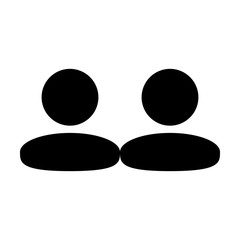 Client icon vector male group of persons symbol avatar for business in flat color glyph pictogram illustration