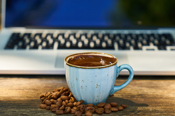 Dark Turkish coffee on the table