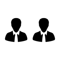 Team icon vector male group of persons symbol avatar for business management in flat color glyph pictogram illustration