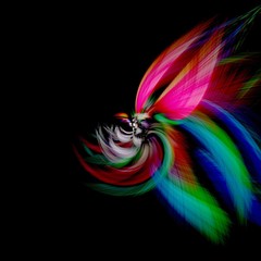 Abstract fantasy art. Bright colorful illustration on black background