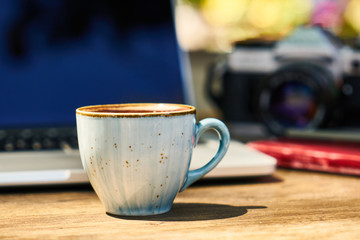Dark Turkish coffee on the table