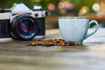 Dark Turkish coffee on the table