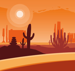 desert landscape scene icon