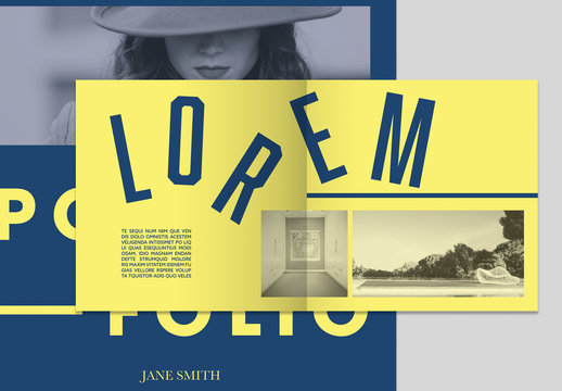 Bold Blue and Yellow Portfolio Layout
