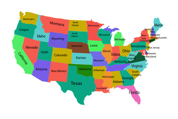 United States map vector illustration