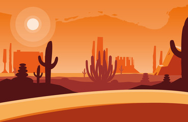 desert landscape scene icon