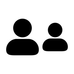 Meeting icon vector male group of persons symbol avatar for business in flat color glyph pictogram illustration