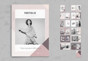Photography Portfolio Layout with Pink Accents