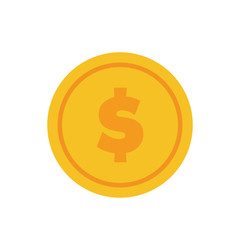 Coin vector icon, yellow gold money symbol. Flat vector illustration.