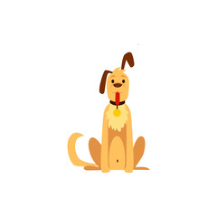 Cute hunter dog, pet and friend. Symbol and concept of hunting and protection.