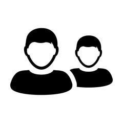 Hr icon vector male group of persons symbol avatar for business management team in flat color glyph pictogram illustration