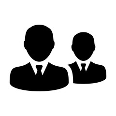 Businessman icon vector male group of persons symbol avatar for managemetn team in flat color glyph pictogram illustration