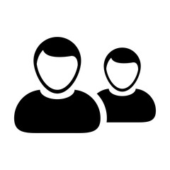 Group icon vector male persons symbol avatar for business management team in flat color glyph pictogram illustration