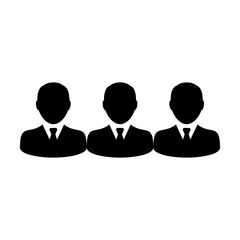 Business people icon vector male group of persons symbol avatar for business management team in flat color glyph pictogram illustration