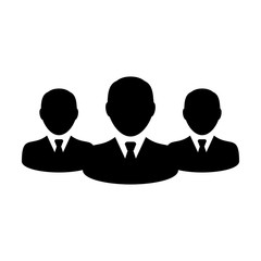 Business people icon vector male group of persons symbol avatar for business management team in flat color glyph pictogram illustration
