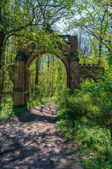Gate to the park of the castle Koppitz, Poland