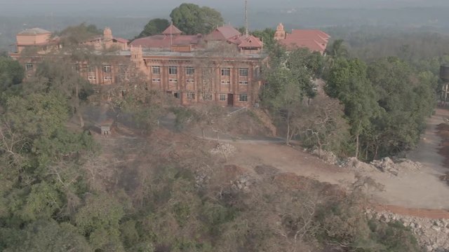 Pajaka kshetra pilgrimage place near Udupi, India, 4k aerial ungraded/flat