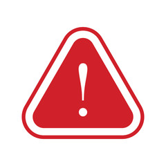 Alert sign vector icon, warning and exclamation symbol. Triangle with rounded borders and exclamation mark.