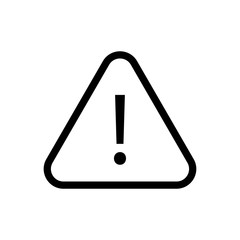 Alert sign vector icon, warning and exclamation symbol. Triangle with rounded borders and exclamation mark.