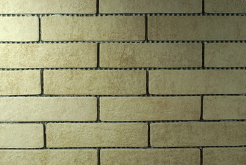  clinker beige tile on the wall background                              