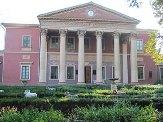 Historical palace with white columns