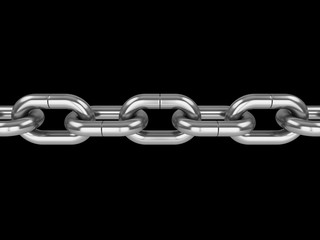 3D rendering Chain on black background